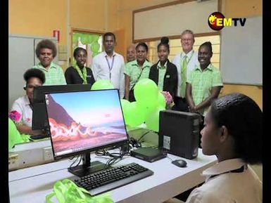 SCHOOL RECEIVES COMPUTER