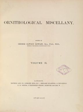 Ornithological miscellany