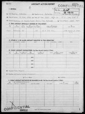 VMF-114 - ACA Rep #19-44 - Bombing & Strafing GagilTomil Airstrip & Targets of Opportunity on Yap Is, Carolines on 11/16/44