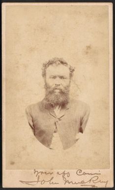 Portrait of John Mackay, inscribed 'Your affe [i.e. affectionate] cousin[?], John Mackay' / F.H. Dufty, photographic artist, Levuka, Ovalau, Fiji Islands