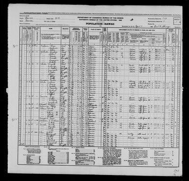 1940 Census Population Schedules - Hawaii - Hawaii County - ED 1-69