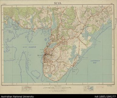 Fiji, Viti Levu, Suva, Topographic, 1945, 1:12 672