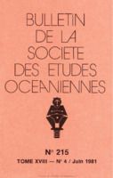 Bulletin de la Société des Études Océaniennes numéro 215