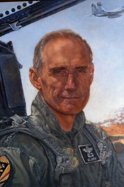 Artwork portrait of US Air Force (USAF) Lieutenant General (LGEN) Merrill A. McPeak, Commander of Pacific Air Forces (PACAF) from 22 July 1988 to 25 October 1990
