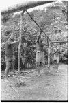 Men working on house frame