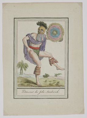 Grasset de Saint-Sauveur, Jacques, 1757-1810 :Danseur des Isles Sandwich. J Grasset St Sauveur inv. direx; J Laroque sculp. [After John Webber. Paris, 1796?]