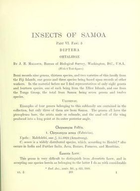 Insects of Samoa and other Samoan terrestrial arthropoda