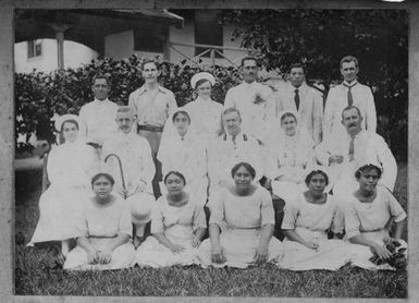 Hospital staff, Apia, Samoa. From the album: Skerman family album