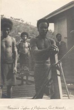 Papuan men, Port Moresby, Papua New Guinea.