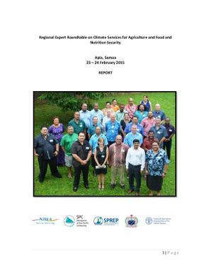Regional expert roundtable on climate services for agriculture and food and nutrition security, Apia, Samoa, 23-24 February : report
