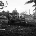 Preparing a feast at Tonga College. Roasting pigs.