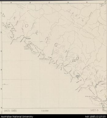 Solomon Islands, Sketch Map of Santa Isabel, Sheet 8, 1968, 1:50 000