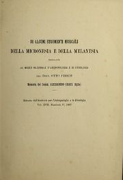 Di alcuni strumenti musicali della Micronesia e della Melanesia regalati al Museo Nazionale d'Anthropologia e di Etnologia dal Dott. Otto Finsch