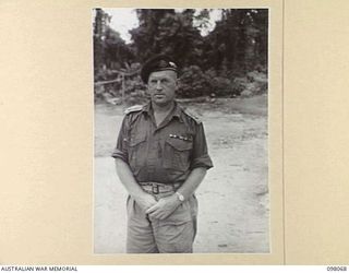 Portrait of Lieutenant Colonel T Mills MC and Bar, Commanding Officer of the 2/4th Armoured Regiment