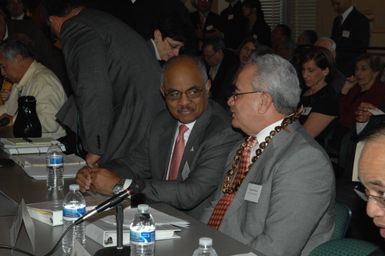 [Plenary session of the] White House Interagency Group on Insular Affairs, with Secretary Ken Salazar [and other senior Interior officials joining more than 80 representatives from federal agencies and the four U.S. island territories for proceedings at Interior headquarters. Among the participants: Northern Mariana Islands Congressman Gregorio Camacho Sablan and Governor Benigno Fitial, American Samoa Congressman Eni Faleomavaega and Governor Togiola Tulafono, U.S. Virgin Islands Congresswoman Donna Christensen and Governor John deJongh, and Guam Congresswoman Madeleine Bordallo and Governor Felix Camacho.] - 2/24/2009