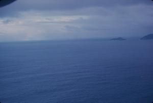 [Aerial view of the ocean surrounding American Samoa]