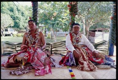 Conferring of Matai Ariki titles, Sāmoa. Matautia Ieriko Niulevaea and Matautia Peni