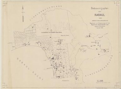 Bebauungsplan von Rabaul / bearbeitet vom Vermessungsamt des Kaiserlichen Gouvernements nach eigenen Aufnahmen im Juni 1913 ; traced by A.M. Clarke, 1961