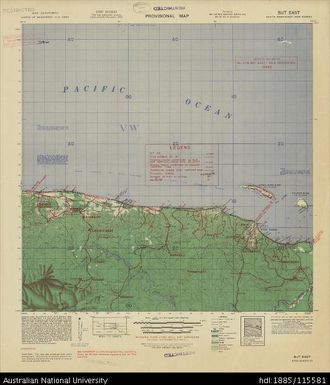 Papua New Guinea, Northeast New Guinea, But East, Provisional map, Sheet A54/16, 3118, 1944, 1:63 360