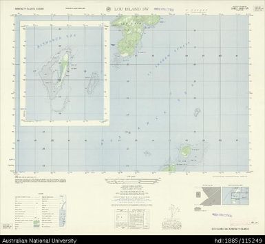 Papua New Guinea, Admiralty Islands, Lou Island SW, Series: AMS T893, Sheet 3649 I SW, 1:25 000, 1957