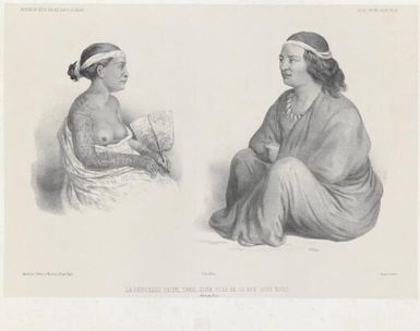 La princesse Patini, Tahia,  jeune fille de la baie Anna Maria, Iles Nouka-Hiva / dessine par LeBreton et Marescot; lith. par Bayot