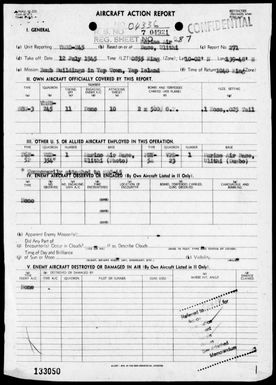 VMSB-245 - ACA Rep #271-Reconnaissance & bombing of targets in the Yap Area, Carolines on 7/12/45