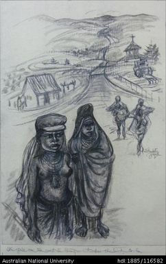 Two girls on the road to Banz - Chimbu District [Western Highlands], N.G