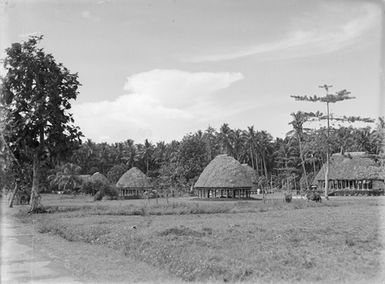 [Pacific Island landscape with fale]