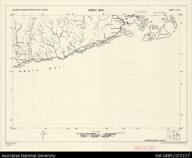 Solomon Islands, Guadalcanal, Kopiu Bay, Series: D.O.S. Repro 3 (Sketch), Sheet 19, 1968, 1:50 000