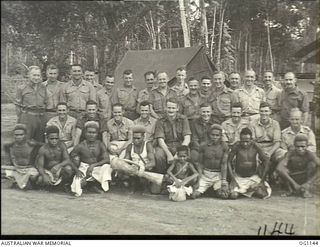 NADZAB, NEW GUINEA. 1944-05-09. GROUP PORTRAIT OF THE RAAF AND LOCALLY EMPLOYED STAFF OF NO. 23 MEDICAL CLEARING STATION RAAF WHICH IS PRACTICALLY AN ALL-SYDNEY RAAF SHOW. THERE ARE ONLY A FEW ..