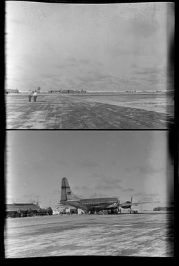 Runway, airport, Canton Island; Pan American World Airways, aeroplane, Canton Island, Republic of Kiribati