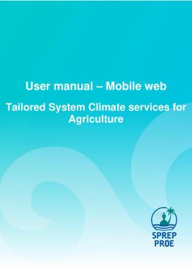 User Manual - Mobile Web : Tailored System Climate Services for Agriculture