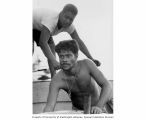 Crew members Juren David (left) and Zacharias Paul from the ship RAN-ANNIM, Bikini Atoll, summer 1964