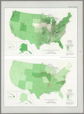 Full owners and part owners : 1964 / compiled from U. S. Bureau of the Census, Census of agriculture: 1964, v. I, Washington, U. S. Govt. Print Off., 1967, county table 4 and State table 3 -- Managers and tenants : 1964.