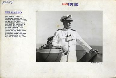 Rear Admiral Daniel J. Callaghan Aboard the USS San Francisco