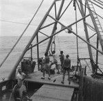 Deck work near fantail of R/V Spencer F. Baird, off Bikini Atoll