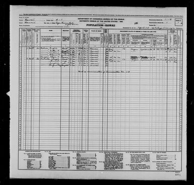 1940 Census Population Schedules - Hawaii - Hawaii County - ED 1-18