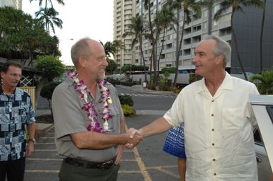 [Assignment: 48-DPA-09-28-08_SOI_K_NPS_Vol_AZ] President's Call to Service Award ceremony and reception for volunteers at the U.S.S. Arizona Memorial, Pearl Harbor, Honolulu, Hawaii, with Secretary Dirk Kempthorne [joining the National Park Service's Chief Historian for the Memorial, Daniel Martinez, among the dignitaries on hand] [48-DPA-09-28-09_SOI_K_NPS_Vol_AZ_IOD_4576.JPG]