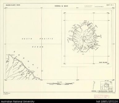 Solomon Islands, Guadalcanal, Ndoma & Savo, Series: D.O.S. Repro 3 (Sketch), Sheet 2, 1968, 1:50 000