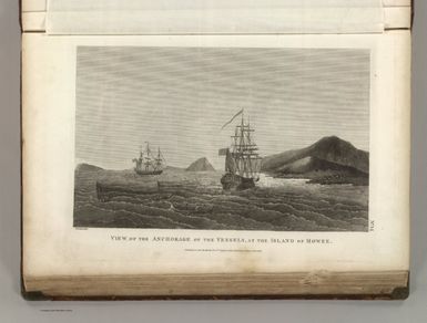 View of the Anchorage of the Vessels, at the Island of Mowee. Published as the Act directs Novr. 1st 1798, by G.G. & J. Robinson, Pater noster Row. Blondela, delint. No. 14.