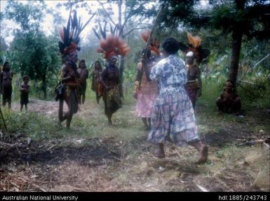 Group displaying local customs