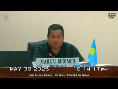 Palau National Congress | 12th OEK, The Senate 5th Day of 2nd Special Session