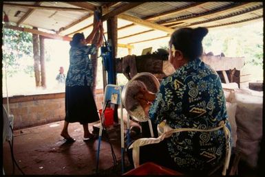 Two women indoors, Tonga