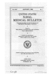 United States Naval Medical Bulletin Vol. 30, Nos. 1-4, 1932