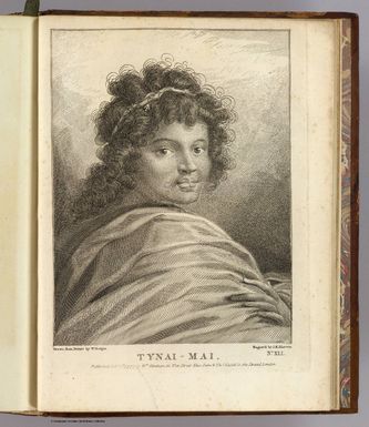 Tynai-Mai. Drawn from nature by W. Hodges. Engrav'd by J.K. Sherwin. No. XLI. Published Feby. 1st, 1777 by Wm. Strahan in New Street, Shoe Lane & Thos. Cadell in the Strand, London.