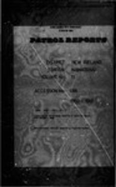 Patrol Reports. New Ireland District, Namatanai, 1960 - 1961