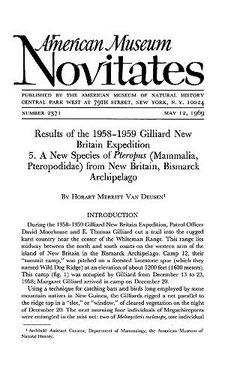 Results of the 1958-1959 Gilliard New Britain Expedition