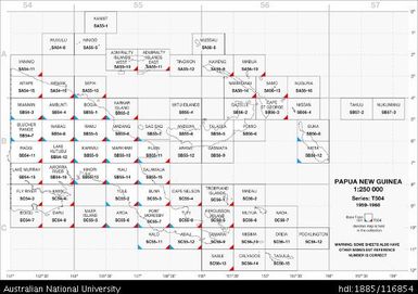 Papua New Guinea INDEX, 1:250 000, Series: T504, Base Topo, 1959-1968