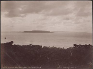 The islands of Loh, Tegua and Hiwe, viewed from Toga, Torres Islands, 1906 / J.W. Beattie