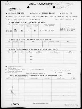 VMF-122 - ACA Reports Nos 66-68 - Air operations against Babelthuap Island, Palau Islands on 6/26/1945